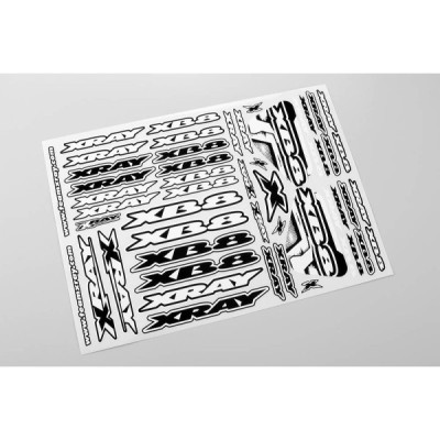 XRAY XB8 BODY DECALS - WHITE